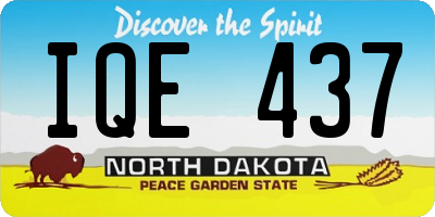 ND license plate IQE437