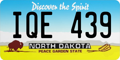 ND license plate IQE439