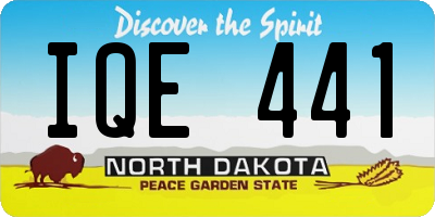 ND license plate IQE441