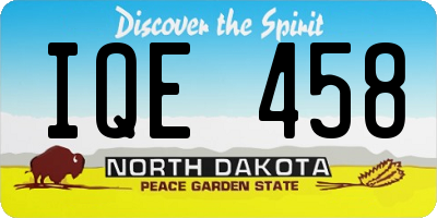 ND license plate IQE458