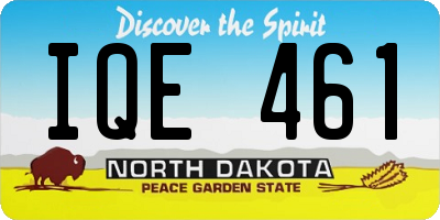 ND license plate IQE461