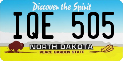 ND license plate IQE505