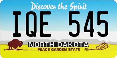 ND license plate IQE545