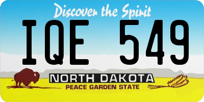 ND license plate IQE549