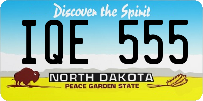 ND license plate IQE555