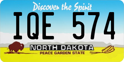 ND license plate IQE574