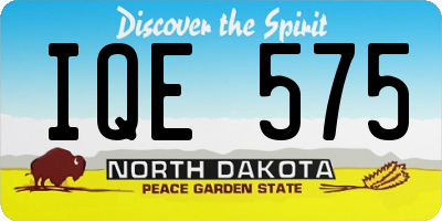 ND license plate IQE575