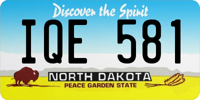 ND license plate IQE581