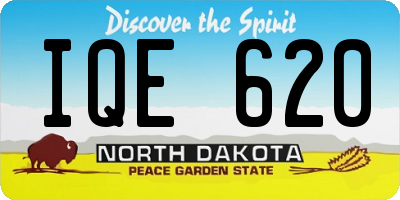 ND license plate IQE620