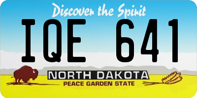 ND license plate IQE641