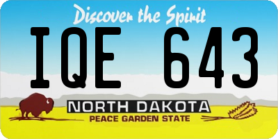 ND license plate IQE643