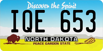 ND license plate IQE653