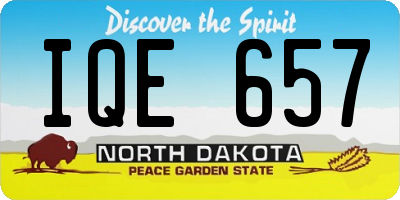 ND license plate IQE657