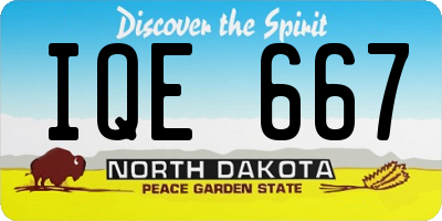 ND license plate IQE667
