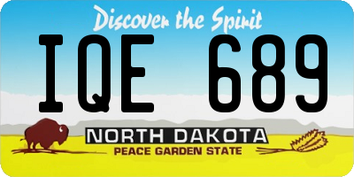 ND license plate IQE689