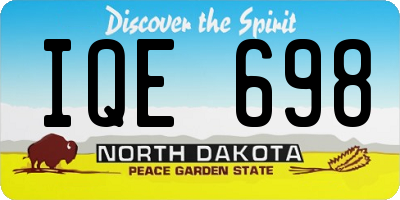 ND license plate IQE698