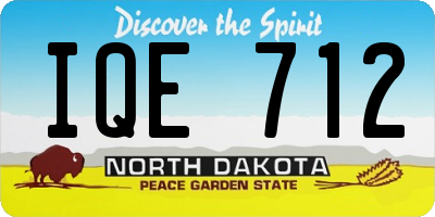 ND license plate IQE712