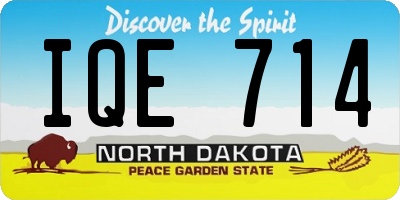 ND license plate IQE714