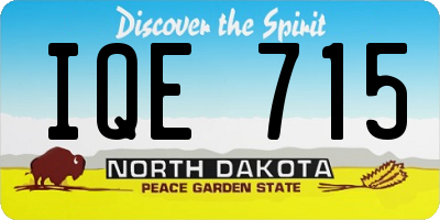 ND license plate IQE715