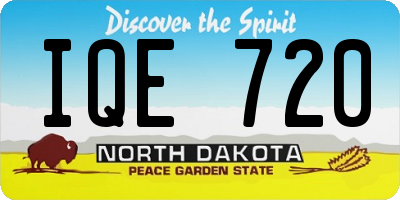 ND license plate IQE720