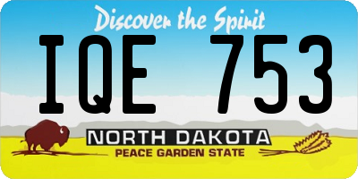 ND license plate IQE753
