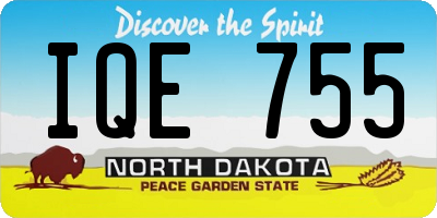ND license plate IQE755