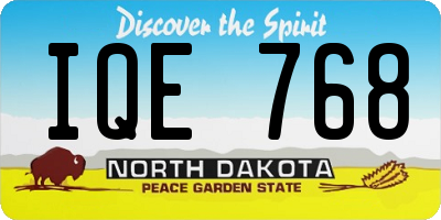 ND license plate IQE768
