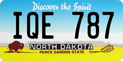 ND license plate IQE787