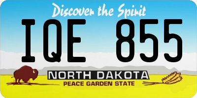 ND license plate IQE855