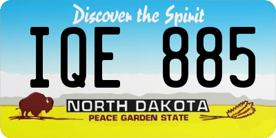 ND license plate IQE885