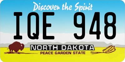 ND license plate IQE948