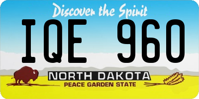 ND license plate IQE960