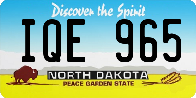 ND license plate IQE965