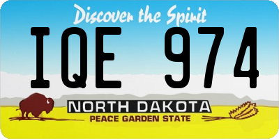 ND license plate IQE974