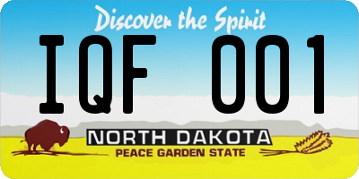 ND license plate IQF001