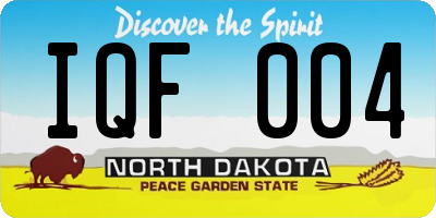 ND license plate IQF004