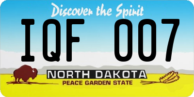 ND license plate IQF007