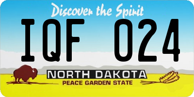 ND license plate IQF024
