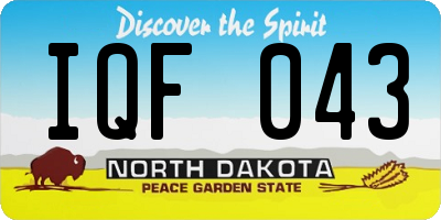 ND license plate IQF043