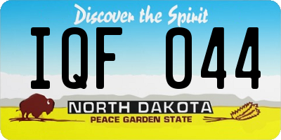 ND license plate IQF044