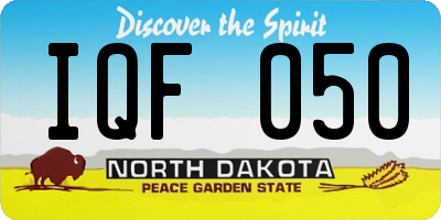 ND license plate IQF050
