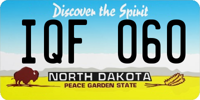 ND license plate IQF060