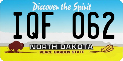 ND license plate IQF062