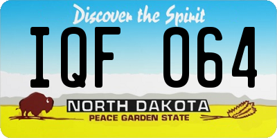 ND license plate IQF064