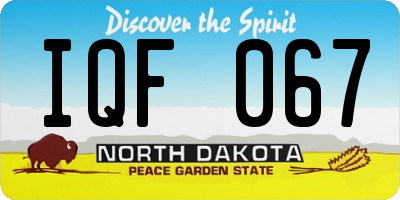 ND license plate IQF067