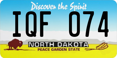 ND license plate IQF074