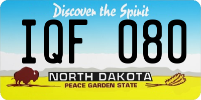 ND license plate IQF080