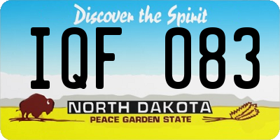 ND license plate IQF083