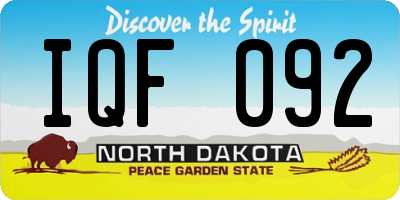 ND license plate IQF092
