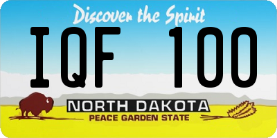 ND license plate IQF100